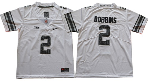 Buckeyes #2 J.K. Dobbins Light Gray Alternate Legend Limited Stitched Youth NCAA Jersey
